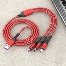 Load image into Gallery viewer, Three-In-One Charging Cable Three-Wire Car USB Android Head Data Cable One-To-Three Zinc Alloy Typec Fast Charging Cable
