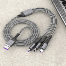 Load image into Gallery viewer, Three-In-One Charging Cable Three-Wire Car USB Android Head Data Cable One-To-Three Zinc Alloy Typec Fast Charging Cable
