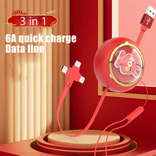 Load image into Gallery viewer, 3 in 1 Fast Charging Cable Retractable Cable For Micro Type C USB Charger
