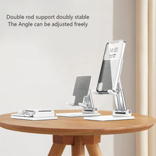 Load image into Gallery viewer, Folding Mobile Phone Tablet Bracket Liftable Lazy Double Rod Universal Live Mobile Phone Bracket
