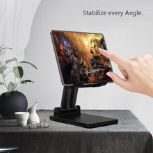 Load image into Gallery viewer, Folding Mobile Phone Tablet Bracket Liftable Lazy Double Rod Universal Live Mobile Phone Bracket
