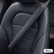 Load image into Gallery viewer, 30cm/50cm/75cm Carbon Fiber Leather Car Seat Belt Shoulder Cover Seat Belt Pad Car Styling Interior Seat Belt Cover Accessories with Crystal Crown
