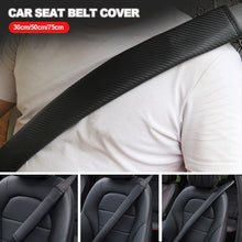 Load image into Gallery viewer, 30cm/50cm/75cm Carbon Fiber Leather Car Seat Belt Shoulder Cover Seat Belt Pad Car Styling Interior Seat Belt Cover Accessories with Crystal Crown
