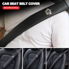 Load image into Gallery viewer, 30cm/50cm/75cm Carbon Fiber Leather Car Seat Belt Shoulder Cover Seat Belt Pad Car Styling Interior Seat Belt Cover Accessories with Crystal Crown
