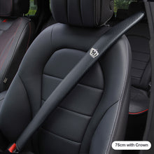Load image into Gallery viewer, 30cm/50cm/75cm Carbon Fiber Leather Car Seat Belt Shoulder Cover Seat Belt Pad Car Styling Interior Seat Belt Cover Accessories with Crystal Crown
