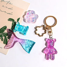 Load image into Gallery viewer, DIY Epoxy Resin Keychain Pendent Mold Bear Fishtail Hairpin Pendant Silicone Mold
