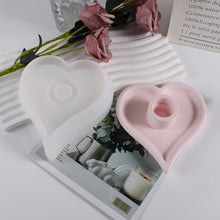 Load image into Gallery viewer, 1Pc Love Candle Holder Silicone Mold Valentine's Day Aromatherapy Candlestick Plaster Mold Candle Holder Epoxy Mold
