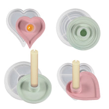 Load image into Gallery viewer, 1Pc Love Candle Holder Silicone Mold Valentine's Day Aromatherapy Candlestick Plaster Mold Candle Holder Epoxy Mold
