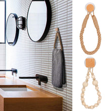 Load image into Gallery viewer, Punch-free Paper Towel Holders Towel Rack Bathroom Towel Hook Toilet Paper Holder Towel Rack Beige Hemp Color
