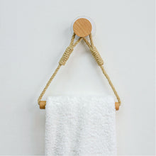 Load image into Gallery viewer, Punch-free Paper Towel Holders Towel Rack Bathroom Towel Hook Toilet Paper Holder Towel Rack Beige Hemp Color

