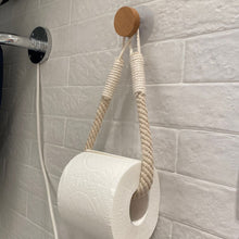 Load image into Gallery viewer, Punch-free Paper Towel Holders Towel Rack Bathroom Towel Hook Toilet Paper Holder Towel Rack Beige Hemp Color
