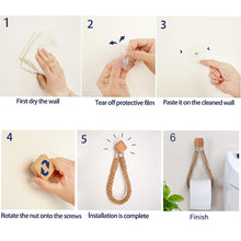 Load image into Gallery viewer, Punch-free Paper Towel Holders Towel Rack Bathroom Towel Hook Toilet Paper Holder Towel Rack Beige Hemp Color
