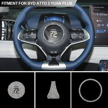 Load image into Gallery viewer, Car Steering Wheel Panel Alloy Trim Sticker Center Sticker Ring Circle Cover Auto Decoration Accessories For BYD Atto 3 Yuan Plus 2022 2023
