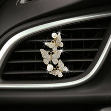 Load image into Gallery viewer, Car Air Freshener Perfume Diamond Outlet Clip Butterfly Three Beautiful Butterflies Conditioner Auto Interior Accessories Ornament
