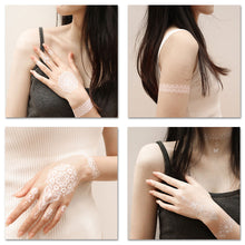 Load image into Gallery viewer, Mandala Waterproof and Sweat Resistant Tattoo Sticker with White Flower Finger Collarbone Glow Tattoo Sticker
