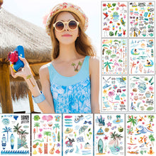 Load image into Gallery viewer, Waterproof and Sweat Resistant Hawaiian Creative Tattoo Sticker Summer Beach Party Children's Tattoo Stickers
