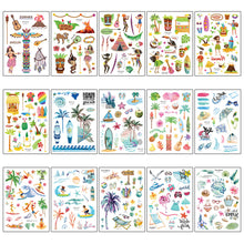 Load image into Gallery viewer, Waterproof and Sweat Resistant Hawaiian Creative Tattoo Sticker Summer Beach Party Children's Tattoo Stickers
