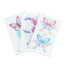 Load image into Gallery viewer, Blue Nightlight Tattoo Sticker Sexy Luminous Nightclub Music Festival Party Butterfly Women Men Tattoo Sticker Summer Body Decoration
