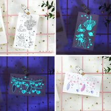 Load image into Gallery viewer, Blue Nightlight Tattoo Sticker Sexy Luminous Nightclub Music Festival Party Butterfly Women Men Tattoo Sticker Summer Body Decoration
