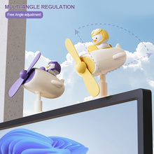 Load image into Gallery viewer, USB Input Mini Fan Office Monitor Top Cooling Fans Flying Duck Fan Portable Summer Fan Mute Fans Home Table Fan Ornaments
