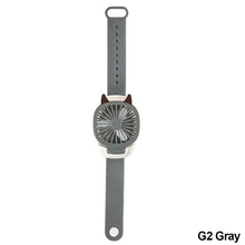 Load image into Gallery viewer, USB Rechargeable Portable Children's Wrist Watch Fan Folding Handheld Wristband Electric Fan with LED Light Summer Cooling Fan for Kids Gifts
