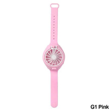 Load image into Gallery viewer, USB Rechargeable Portable Children's Wrist Watch Fan Folding Handheld Wristband Electric Fan with LED Light Summer Cooling Fan for Kids Gifts
