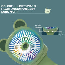 Load image into Gallery viewer, USB Rechargeable Portable Children's Wrist Watch Fan Folding Handheld Wristband Electric Fan with LED Light Summer Cooling Fan for Kids Gifts
