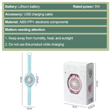 Load image into Gallery viewer, USB Rechargeable Portable Children's Wrist Watch Fan Folding Handheld Wristband Electric Fan with LED Light Summer Cooling Fan for Kids Gifts
