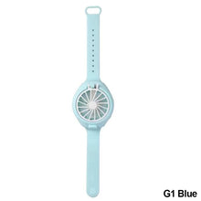 Load image into Gallery viewer, USB Rechargeable Portable Children's Wrist Watch Fan Folding Handheld Wristband Electric Fan with LED Light Summer Cooling Fan for Kids Gifts
