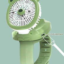 Load image into Gallery viewer, USB Rechargeable Portable Children's Wrist Watch Fan Folding Handheld Wristband Electric Fan with LED Light Summer Cooling Fan for Kids Gifts

