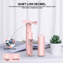 Load image into Gallery viewer, Folding Handheld Mini Fan USB Rechargeable Cooling Fans Cute Portable Summer Small Pocket Fan Cartoon Mute Fans for Dormitory Home Student Outdoor Traveling Fans
