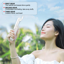 Load image into Gallery viewer, Folding Handheld Mini Fan USB Rechargeable Cooling Fans Cute Portable Summer Small Pocket Fan Cartoon Mute Fans for Dormitory Home Student Outdoor Traveling Fans
