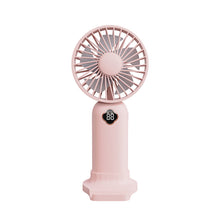 Load image into Gallery viewer, Digital USB Rechargeable Fan Portable Handheld Mini Fan Office Desktop Multifunctional Electric Fan with Base
