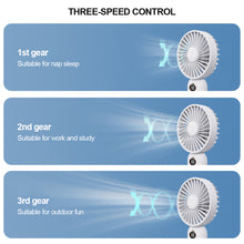 Load image into Gallery viewer, Digital USB Rechargeable Fan Portable Handheld Mini Fan Office Desktop Multifunctional Electric Fan with Base
