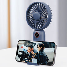 Load image into Gallery viewer, Digital USB Rechargeable Fan Portable Handheld Mini Fan Office Desktop Multifunctional Electric Fan with Base
