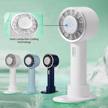 Load image into Gallery viewer, 2200mAh Portable Mini Hand Fan Semiconductor Refrigeration USB Rechargeable Cooling Fan Outdoor Handheld Fan with Base
