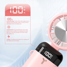 Load image into Gallery viewer, Portable Mini Handheld Folding Fan with Lanyard Base Digital Semiconductor Refrigeration USB Rechargeable Cooling Fan Outdoor Handheld Fan
