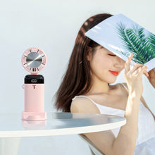 Load image into Gallery viewer, Portable Mini Handheld Folding Fan with Lanyard Base Digital Semiconductor Refrigeration USB Rechargeable Cooling Fan Outdoor Handheld Fan
