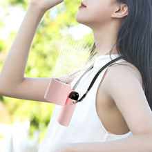 Load image into Gallery viewer, Portable Mini Handheld Folding Fan with Lanyard Base Digital Semiconductor Refrigeration USB Rechargeable Cooling Fan Outdoor Handheld Fan
