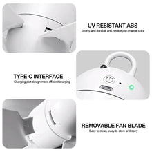 Load image into Gallery viewer, Silent 5 Leaves USB Rechargeable Canopy Ceiling Fan with Remote Control Portable Hanging Fan for Camping Bed Dormitory Tent Fan
