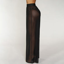Load image into Gallery viewer, Women Boho Wide Leg High Waist See Through Trousers Beach Long Loose Mesh Sheer Pants
