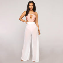 Load image into Gallery viewer, Women Boho Wide Leg High Waist See Through Trousers Beach Long Loose Mesh Sheer Pants
