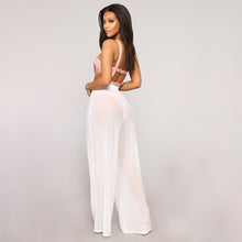 Load image into Gallery viewer, Women Boho Wide Leg High Waist See Through Trousers Beach Long Loose Mesh Sheer Pants
