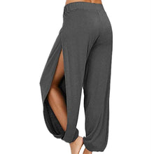 Load image into Gallery viewer, Women Fashion Yoga Pants High Waisted Slit Wide Leg Haren Pants Gym Leggings Casual Solid Hollow Workout Trousers
