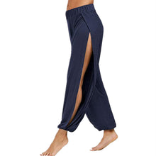 Load image into Gallery viewer, Women Fashion Yoga Pants High Waisted Slit Wide Leg Haren Pants Gym Leggings Casual Solid Hollow Workout Trousers
