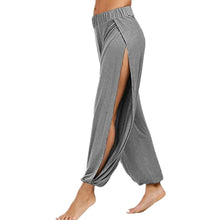 Load image into Gallery viewer, Women Fashion Yoga Pants High Waisted Slit Wide Leg Haren Pants Gym Leggings Casual Solid Hollow Workout Trousers
