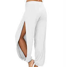 Load image into Gallery viewer, Women Fashion Yoga Pants High Waisted Slit Wide Leg Haren Pants Gym Leggings Casual Solid Hollow Workout Trousers
