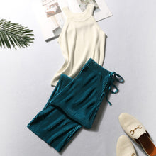 Load image into Gallery viewer, Women's Pleated Loose Ice Silk Casual Cropped Pants Wide Leg Trouse Dance Pants
