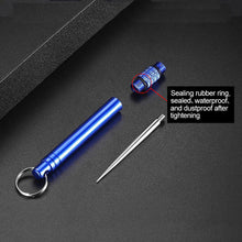 Load image into Gallery viewer, Multi-Purpose Titanium Outdoor EDC Portable Toothpick Bottle Fruit Fork Camping Tool Toothpick Tube Is More Durable Than Floss
