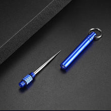 Load image into Gallery viewer, Multi-Purpose Titanium Outdoor EDC Portable Toothpick Bottle Fruit Fork Camping Tool Toothpick Tube Is More Durable Than Floss
